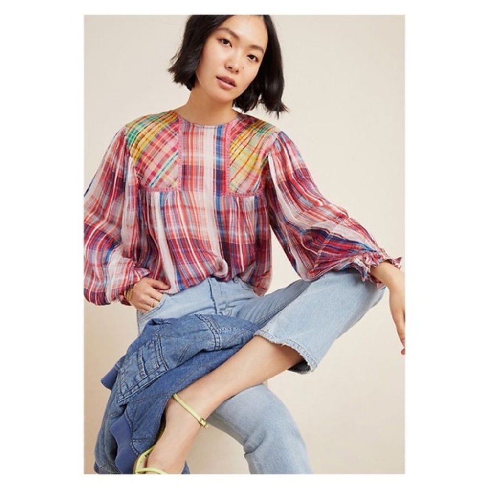 ⚡️🌧️ Sale 🌧️⚡️Anthropologie Miranda Peasant Blouse - S - Picture 4 of 6